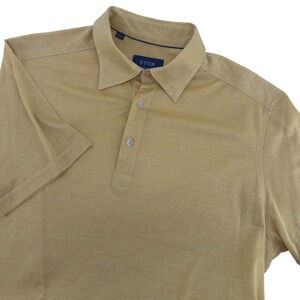 Eton Contemporary Mens XL Polo Shirt Mustard Yellow Short Sleeve